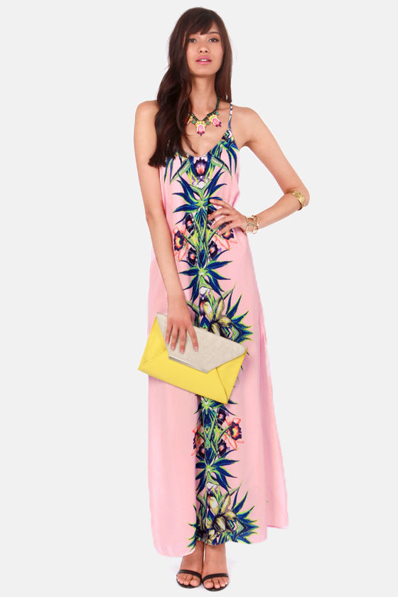 Pretty Pink Dress - Maxi Dress - Floral Print Dress - $48.00 - Lulus