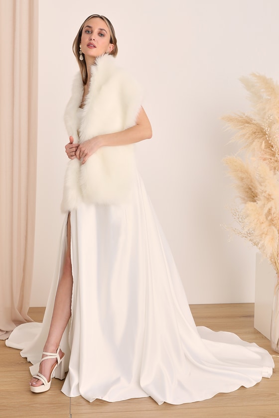Luxe Faux Fur Stole - Faux Fur Scarf - White Faux Fur Scarf - Lulus