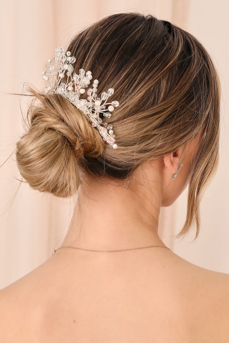 Silver Hair Comb - Bridal Hair Accessories - Floral Hair Comb - Lulus