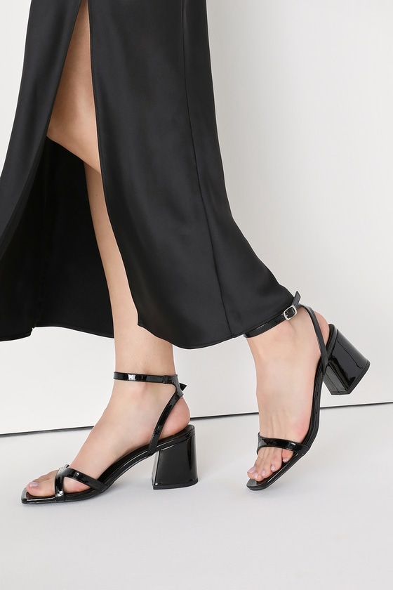 Dos Lados - Cross Strap Sexy Heel Sandal - Vegan Black and White Leather -  Burju Shoes