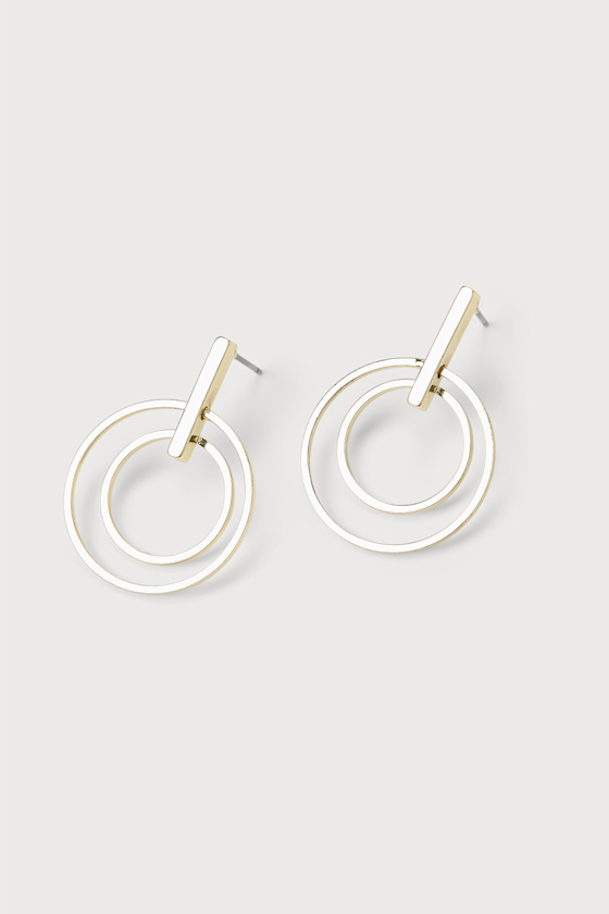 Stylish Simplicity Gold Geometric Circle Earrings 1