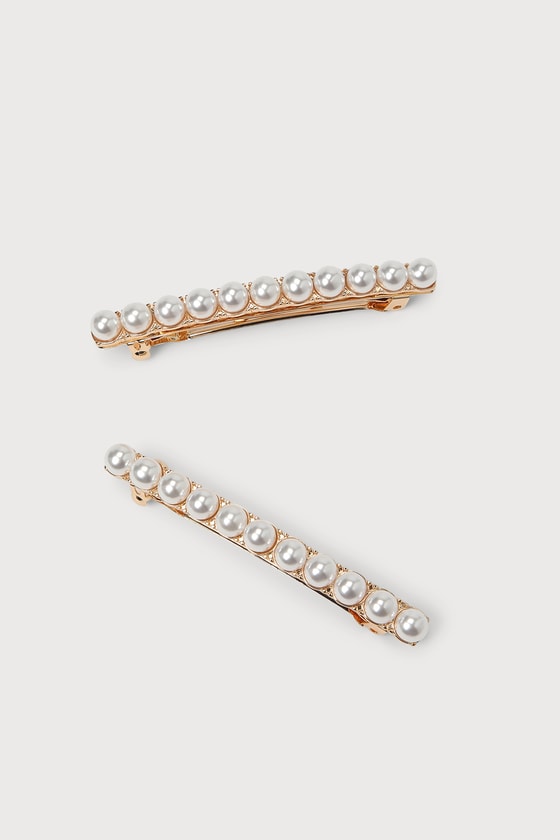 Gold Hair Clip Set - Pearl-Embellished Clips - Bridal Accessories - Lulus