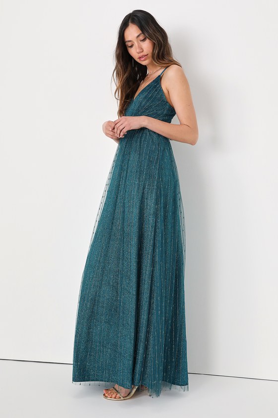 Dark turquoise maxi sales dress