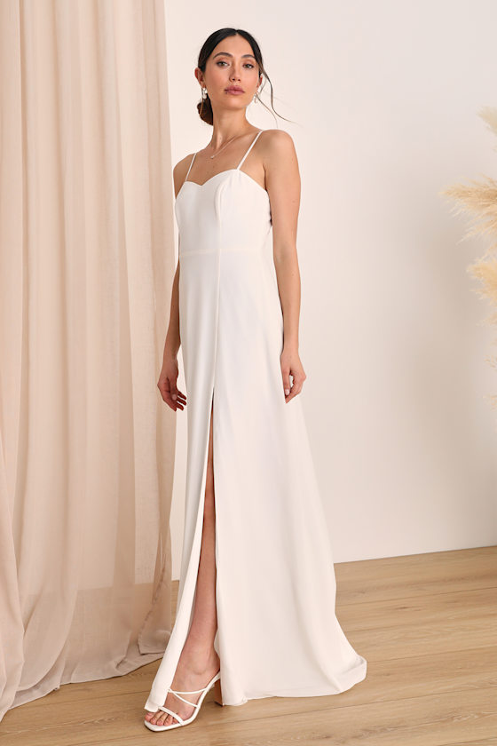 Lily Tie Maxi Dress - White