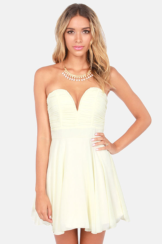 TFNC Nelle Dress - Strapless Dress - Cream Dress - $103.00 - Lulus