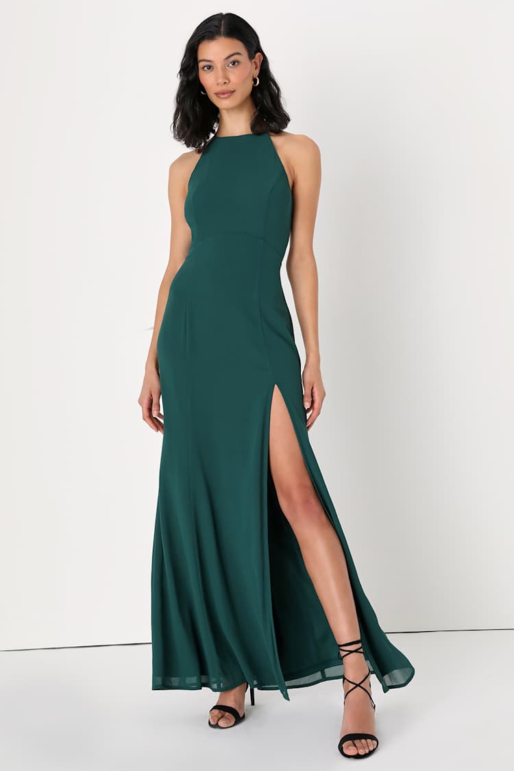 Hunter Green Maxi Dress - Backless Maxi Dress - Backless Gown - Lulus Hunter Green Maxi Dress - Backless Maxi Dress - Backless Gown - Lulus