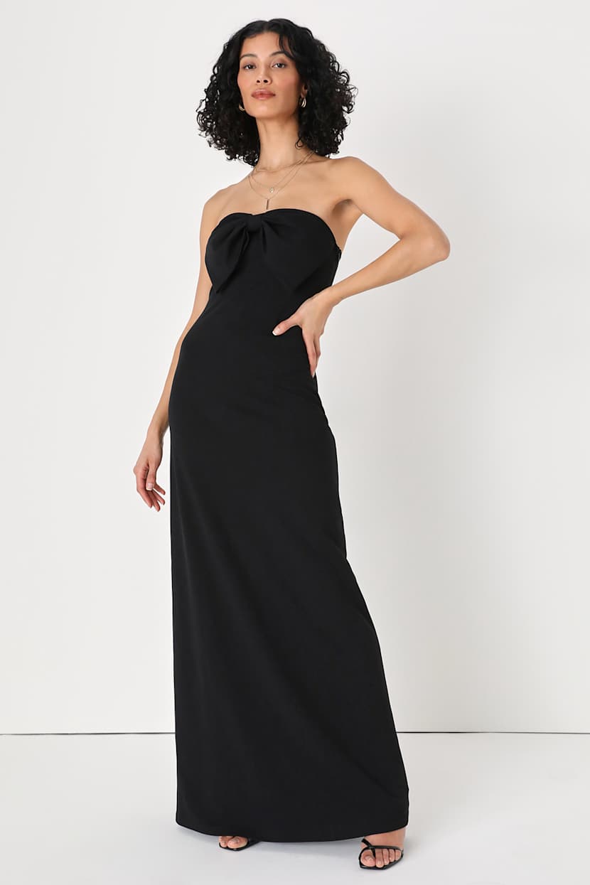 lulus black bow dress Black Bow Dress - Long Sleeve Mini Dress - Bubble-Hem Mini Dress