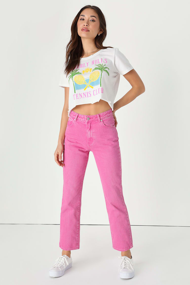 Rolla's Original Straight - Pink Denim Jeans - Straight Jeans - Lulus