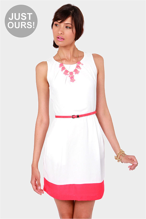 LULUS Exclusive The Good Life Coral and White Dress