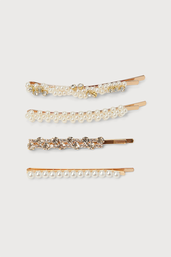 Gold Hair Pin Set Gold Bridal Accessories Pearl Hair Pin Set Lulus