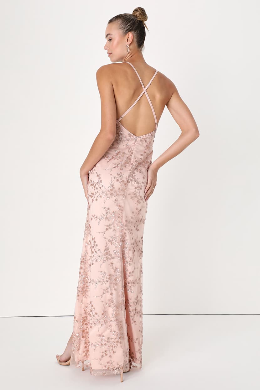 Lovely Pink Maxi Dress - Sequin Dress - Backless Maxi Dress - Lulus