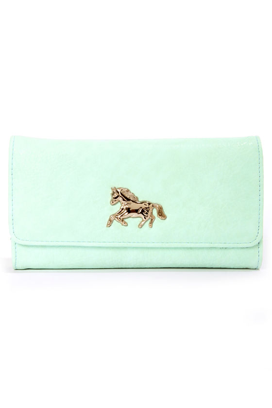 mint green wallet