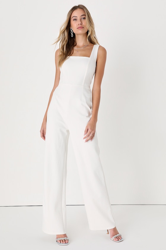 Ivory Jumpsuit WideLeg Jumpsuit Cute Jumpsuit Jumpsuit Lulus