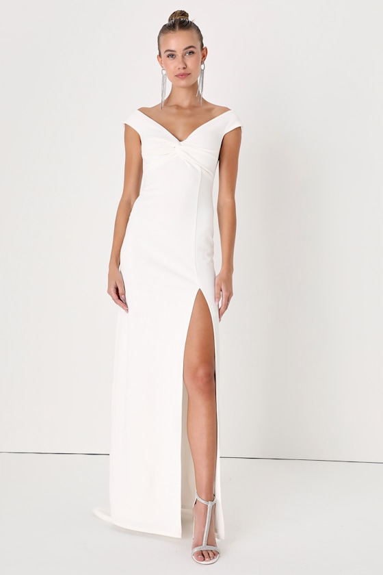 Tessara Twist Maxi Dress Off White