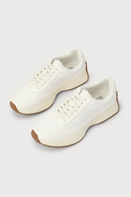 DOLCE VITA BETTIE WHITE LACE-UP SNEAKERS