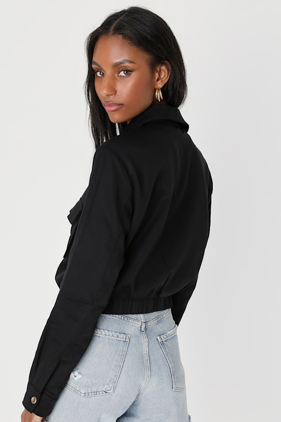 Eldora Black Cropped Utility Jacket 9