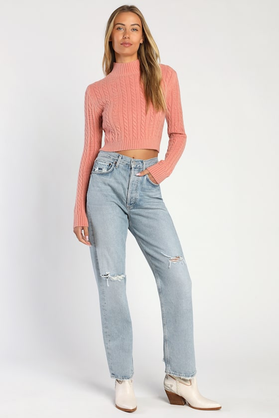 Ribbed Dusty Rose Sweater