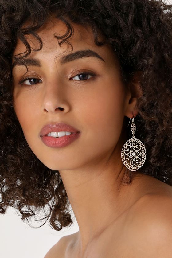 Gold Rhinestone Earrings - Statement Earrings - Large Earrings - Lulus