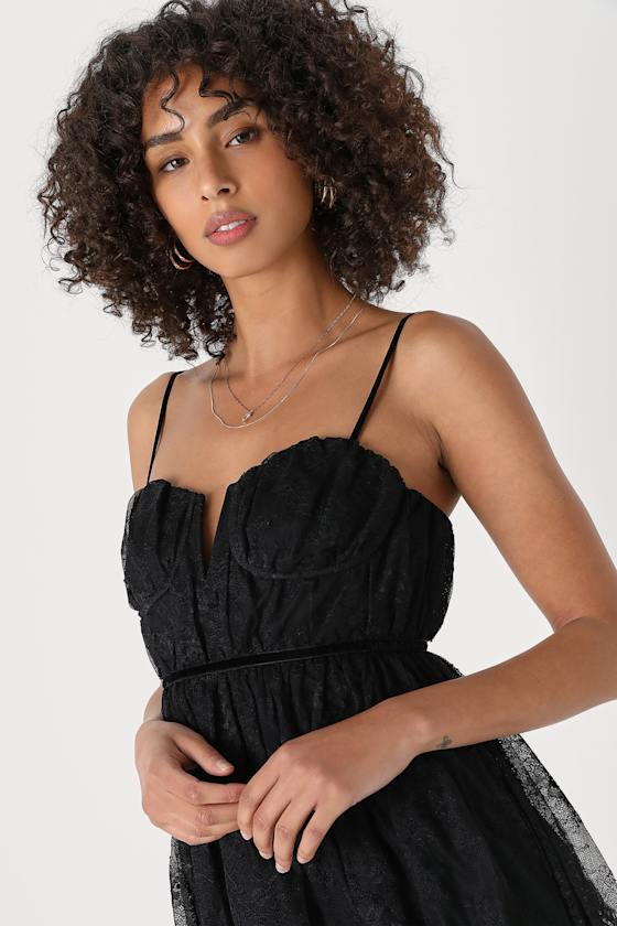 a line fall dress Champagne Romantic Lace Thin Straps Tulle A-line Wedding Size:US 4 / UK 8 / EU 34 Aryn Floral Mini - Velvet Ocean
