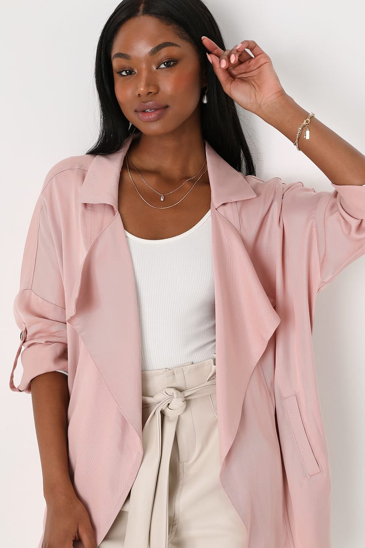 Blush Jacket - Oversized Jacket - Lightweight Coat - Lulus