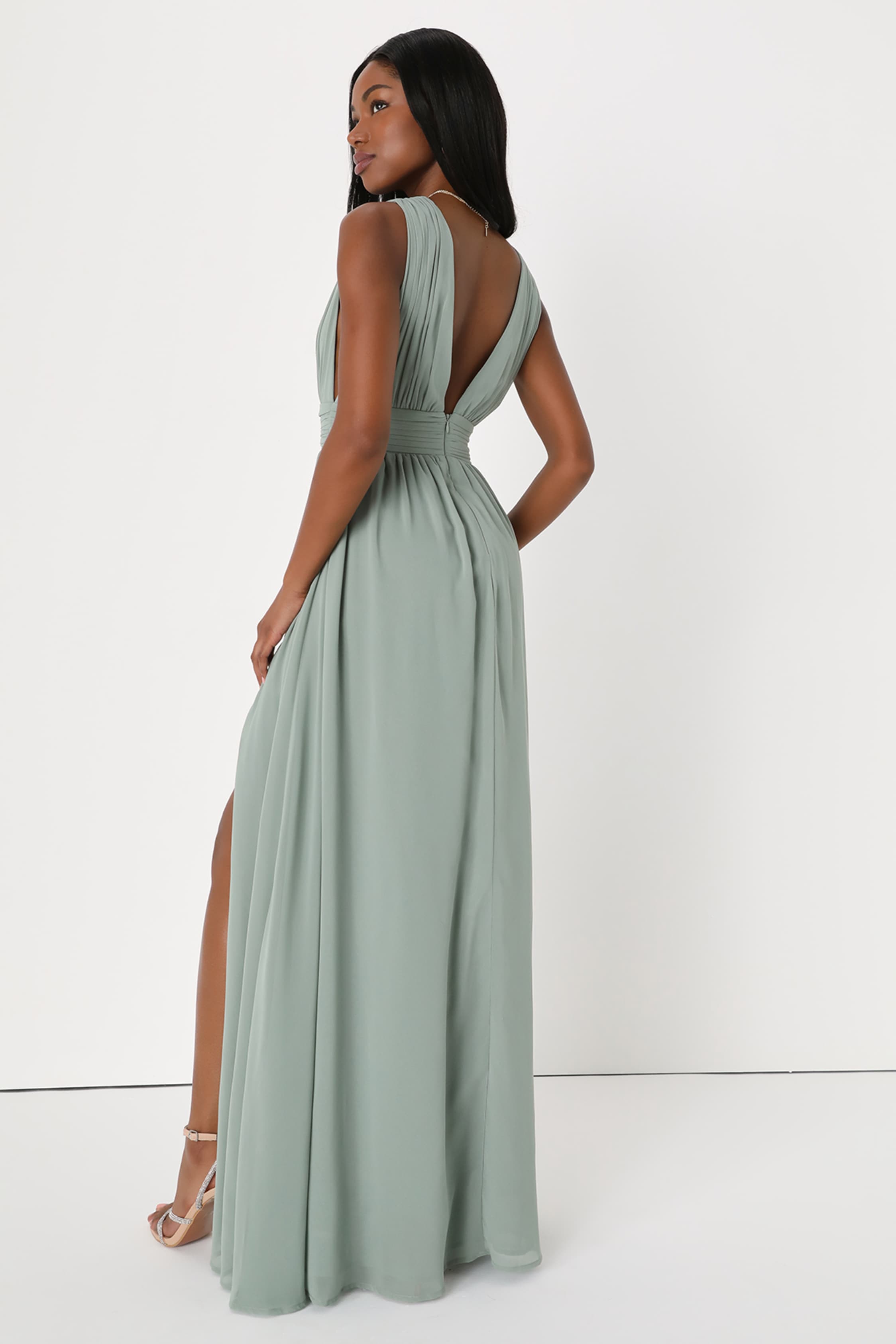 Heavenly Hues Sage Brush Maxi Dress