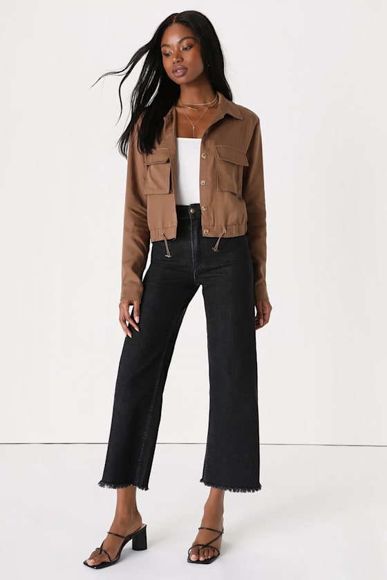 Eldora Brown Cropped Utility Jacket 8