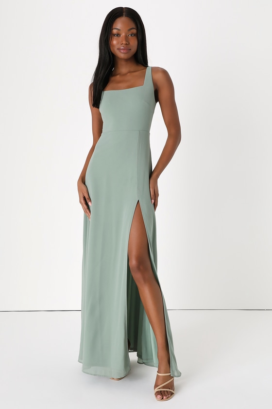 Lulus Remarkable Arrival Sage Brush Sleeveless Maxi Dress In Green