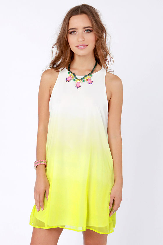 Yellow Cocktail Dress Ombre