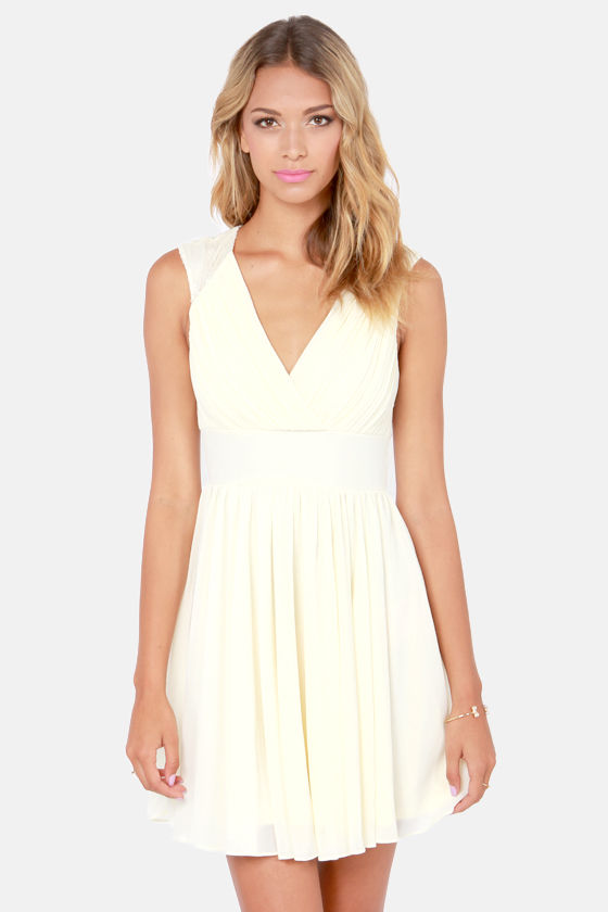 Pretty Cream Dress - Backless Dress - Sequin Dress - $70.00 - Lulus