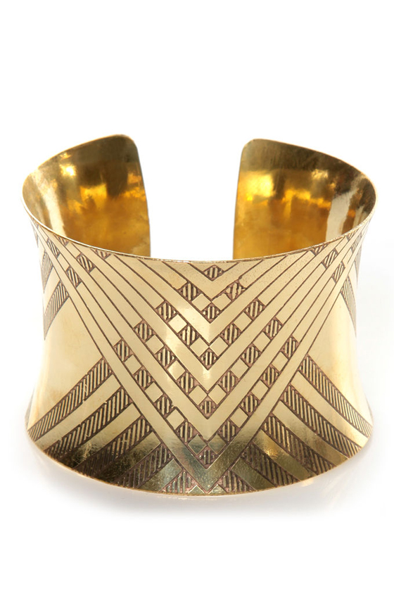 Zad Are You Up For It? Gold Cuff Bracelet