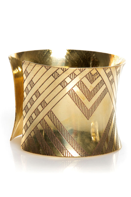 Zad Are You Up For It? Gold Cuff Bracelet