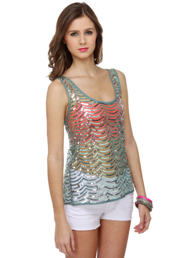 Nice Ice Sheer Sequin Top