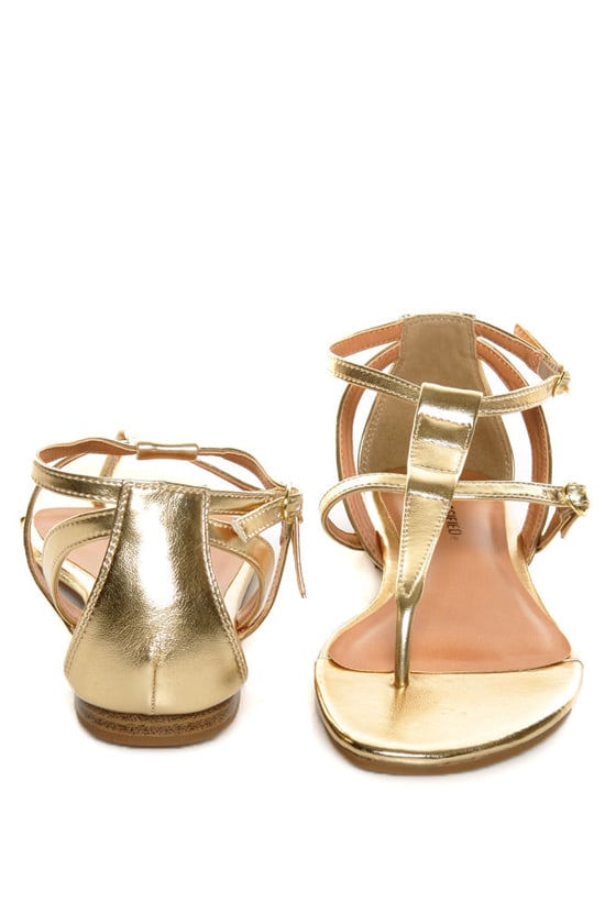 city classified gold sandals