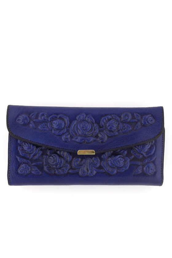 Spanish Rose Wallet in Blue