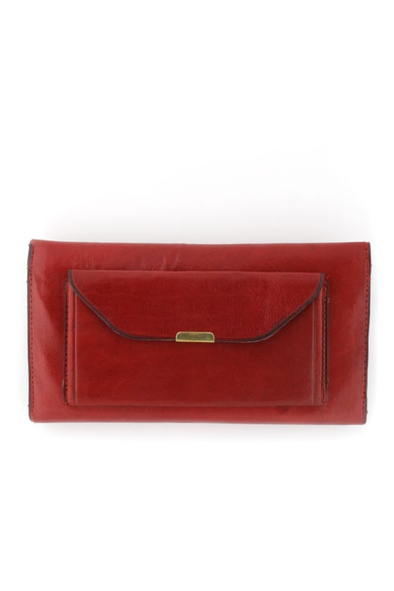 Red Wallet - Leather Wallet - Rose Wallet - $25.00