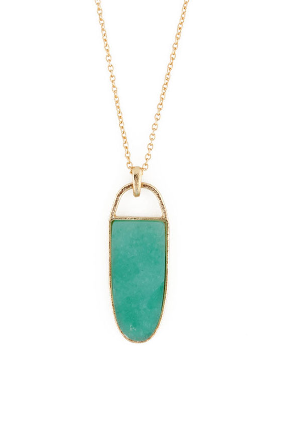 Green Fables Gold & Green Necklace