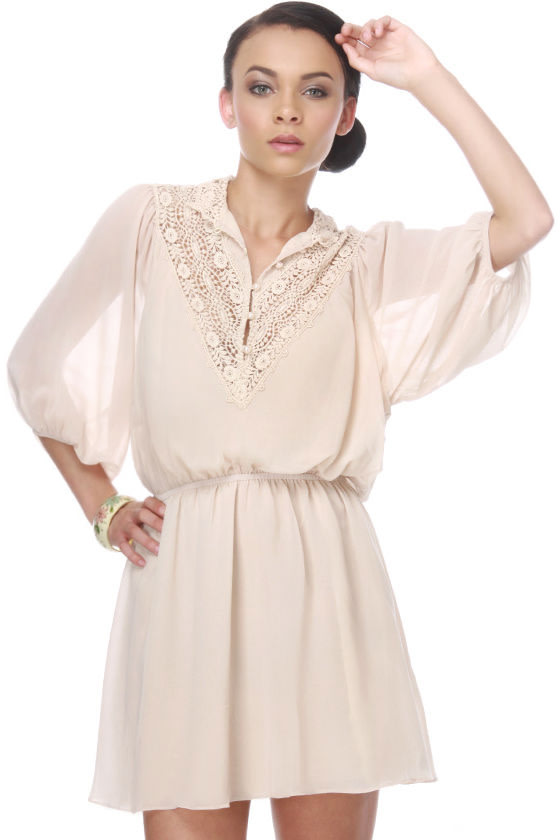 Fare Thee Well Cream Lace Dress
