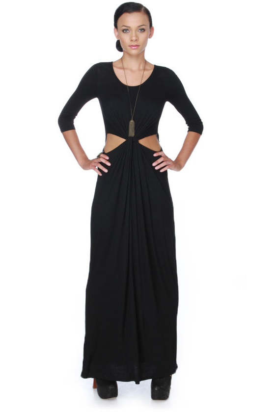 Dark Side of Day Black Maxi Dress