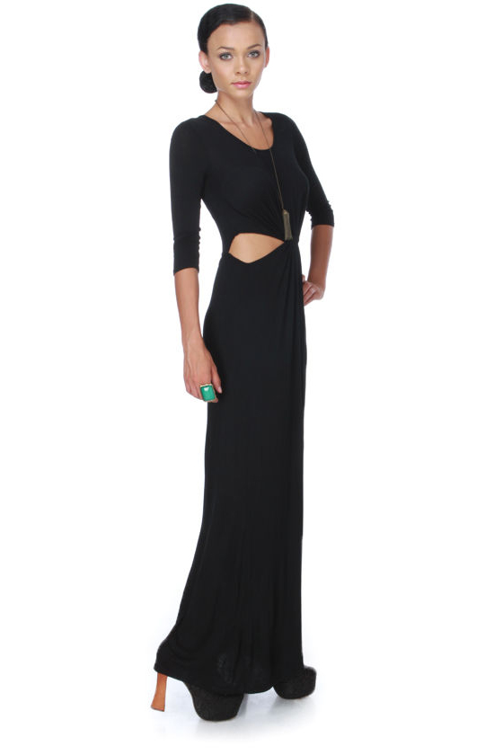 Dark Side of Day Black Maxi Dress
