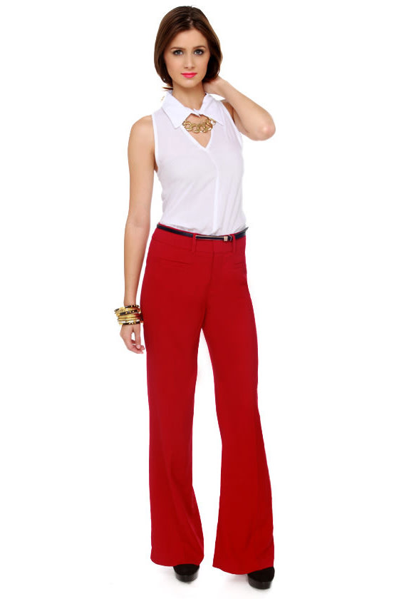 red dress pants womens