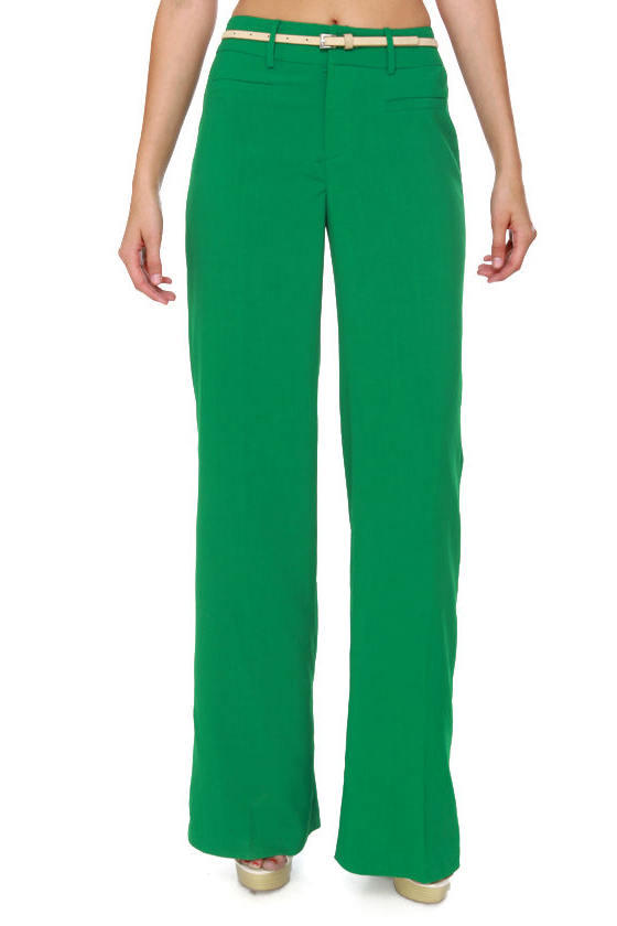 ladies green dress pants Ankle Capri Stretch Nantucket Navy with Shamrock main image 1