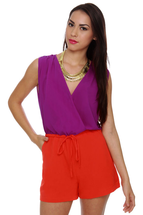 Brighteous Sister Color Block Romper