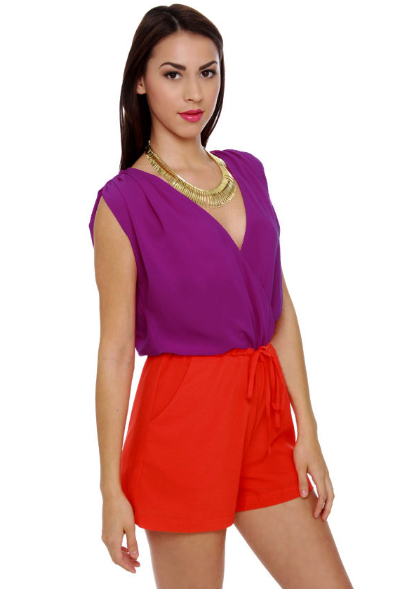 Brighteous Sister Color Block Romper