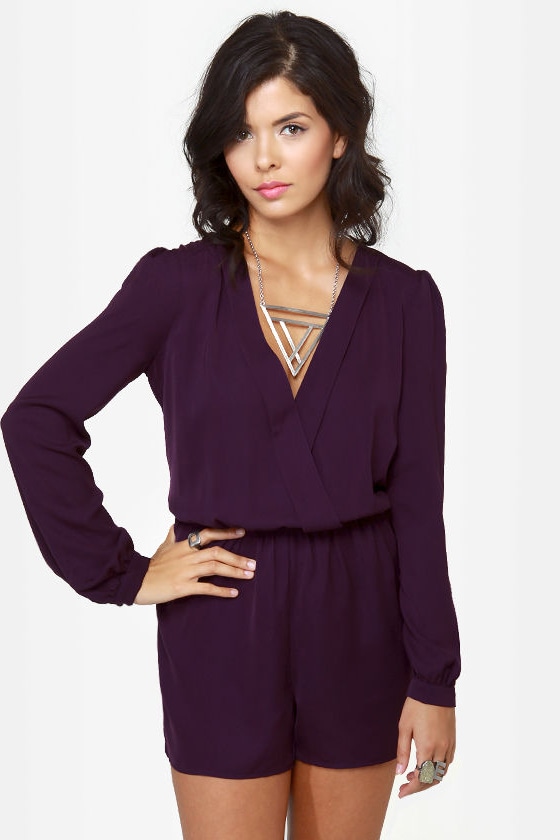 purple jean romper