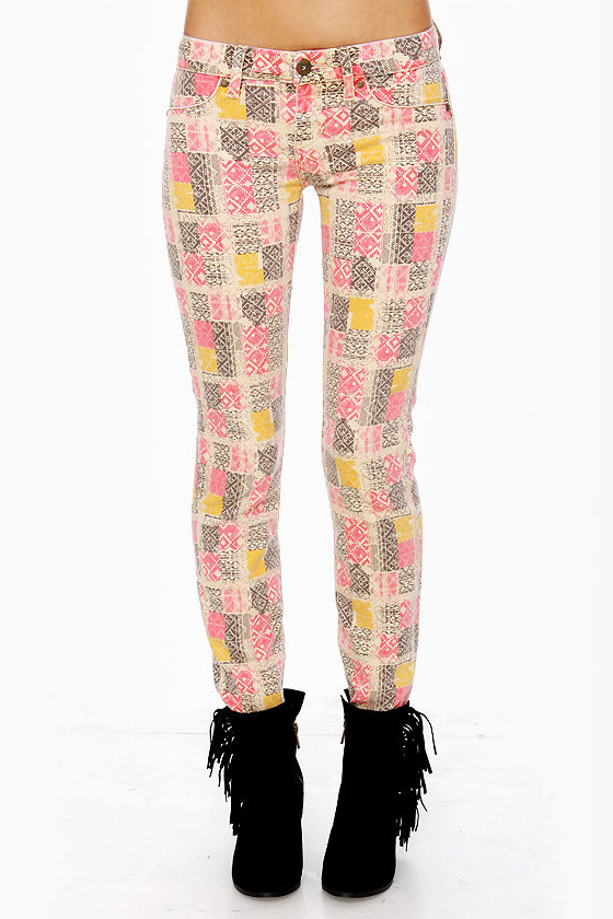 Blank NYC Love & Theft Print Skinny Jeans