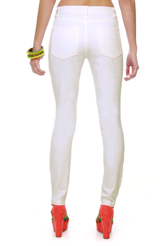 white skinny jeggings