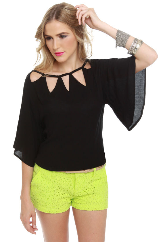 BB Dakota by Jack Sybella Cutout Black Top