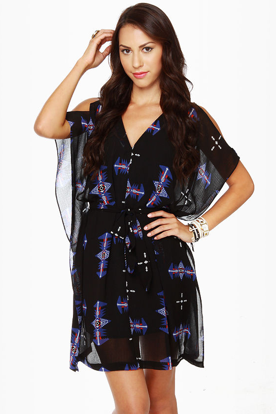 BB Dakota Celeste Black Print Dress