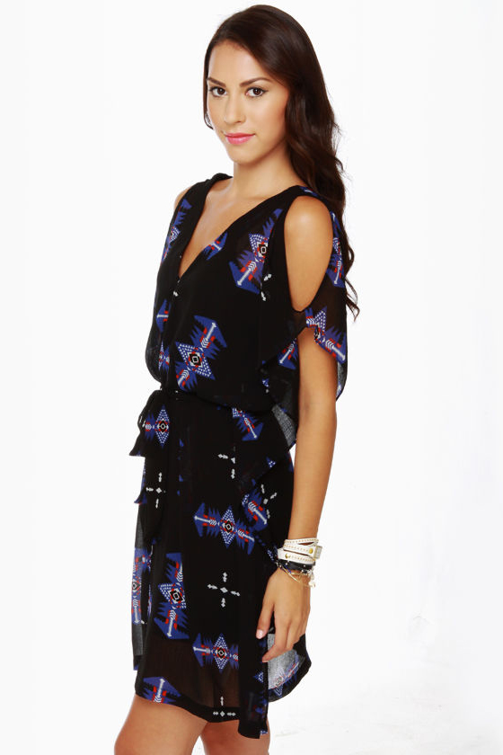 BB Dakota Celeste Black Print Dress
