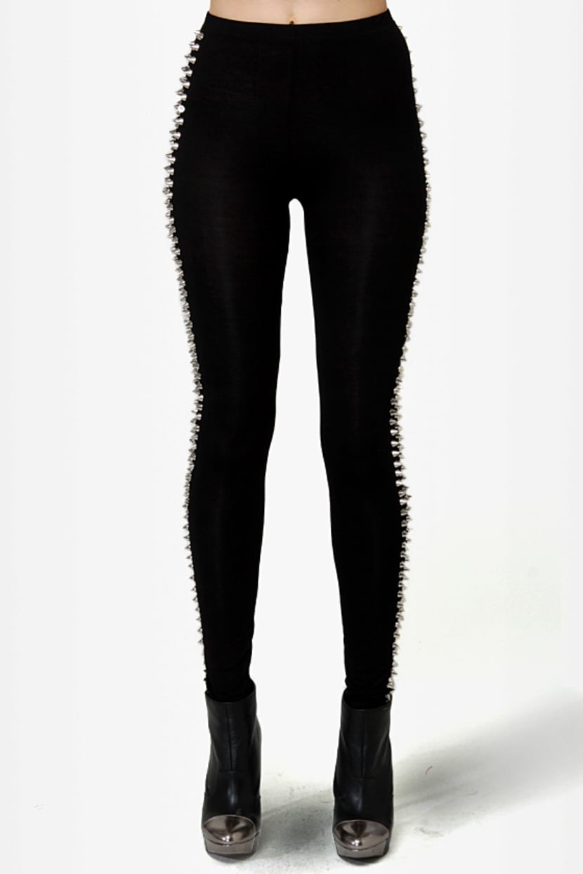 Black studded hotsell leggings
